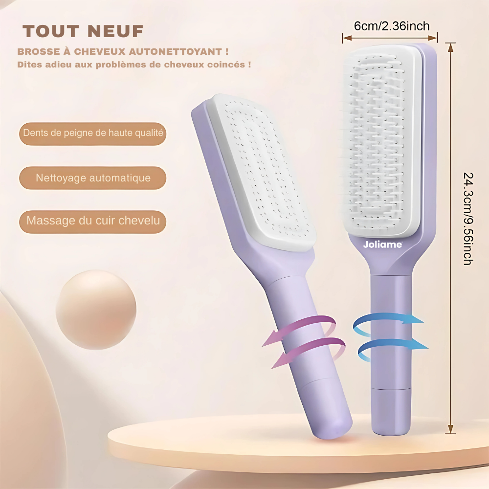 Brosse à cheveux auto-nettoyant™