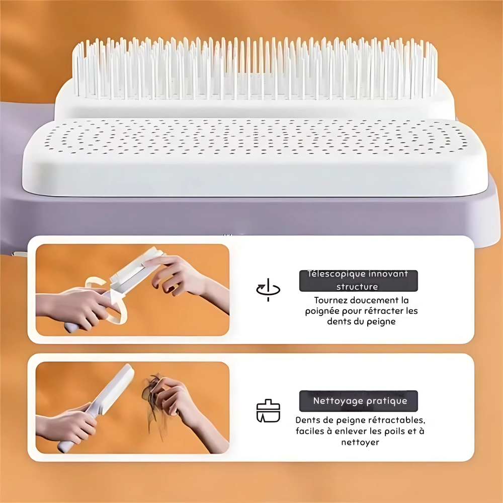 Brosse à cheveux auto-nettoyant™